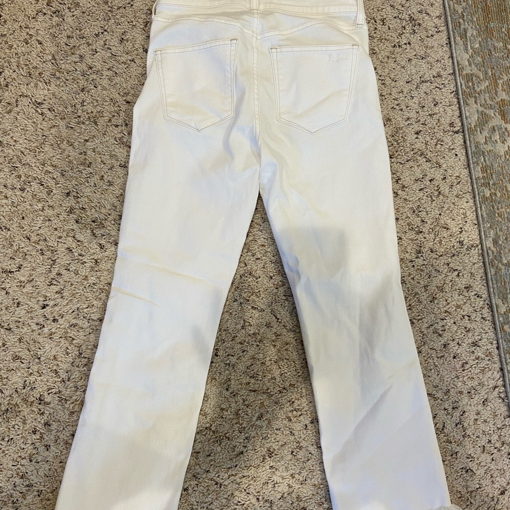 AYR white bomb pop frayed edge jeans